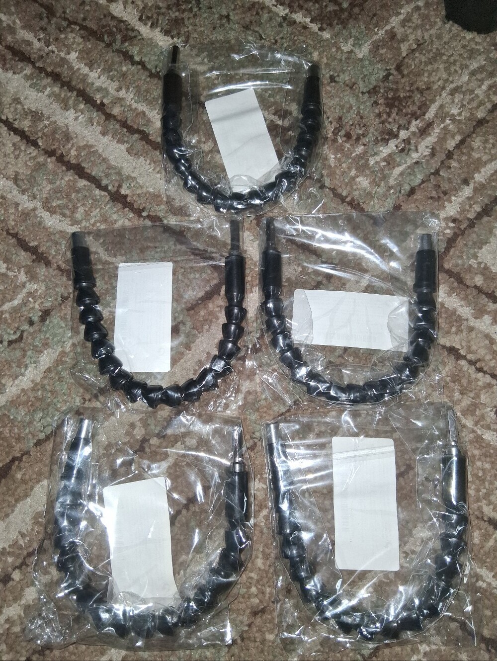 Flexible Black Gooseneck Extension Cables - Pack of 5